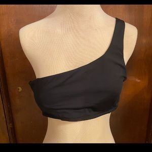 Black One Shoulder Strap Swimsuit